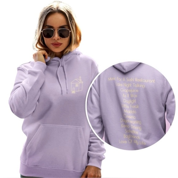 Harry Styles Tops - Harry Styles Love On Tour 2022 Tracklist Lavender Hoodie Large Harry’s House